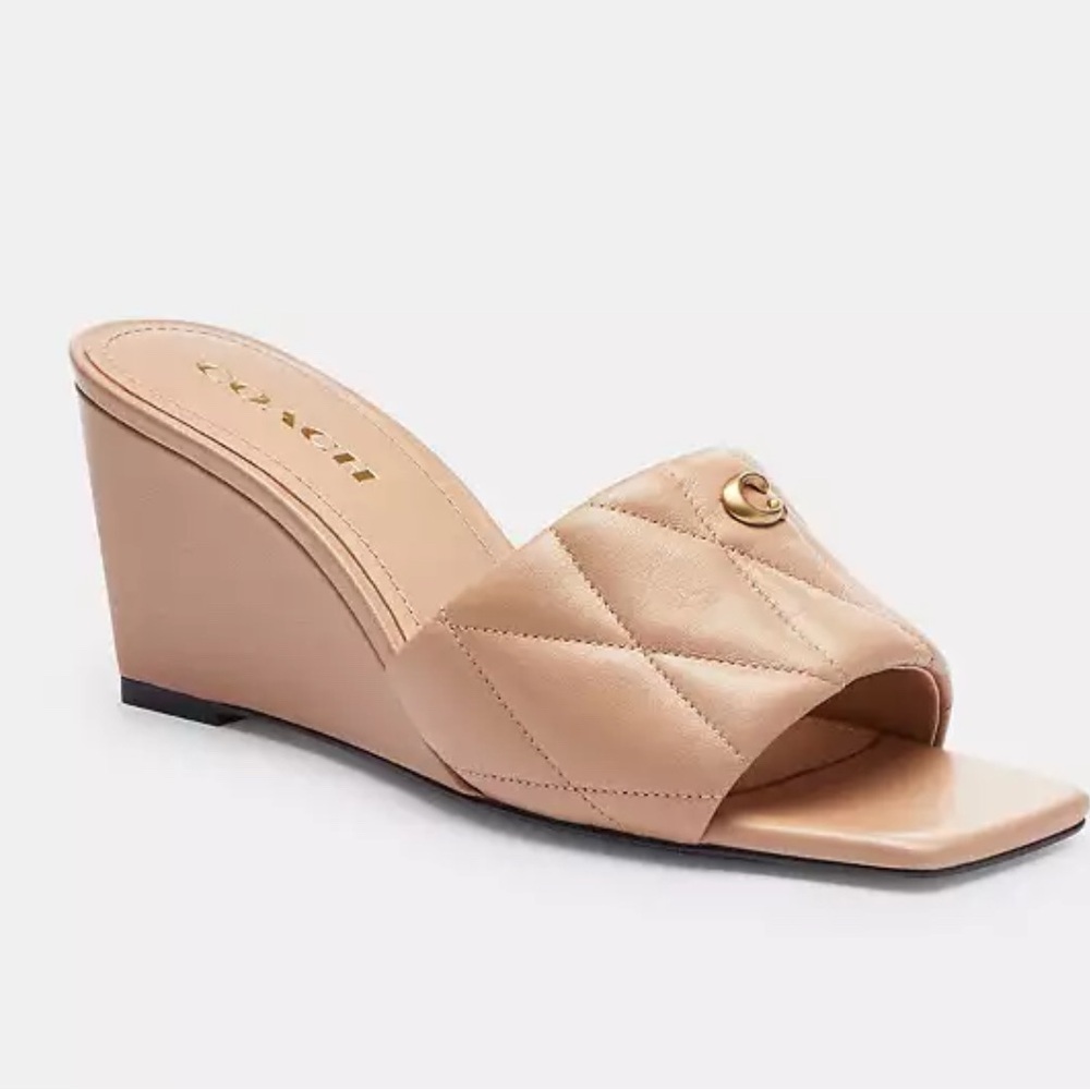 NWB Coach Emma Quilted Wedge